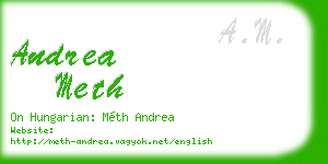 andrea meth business card